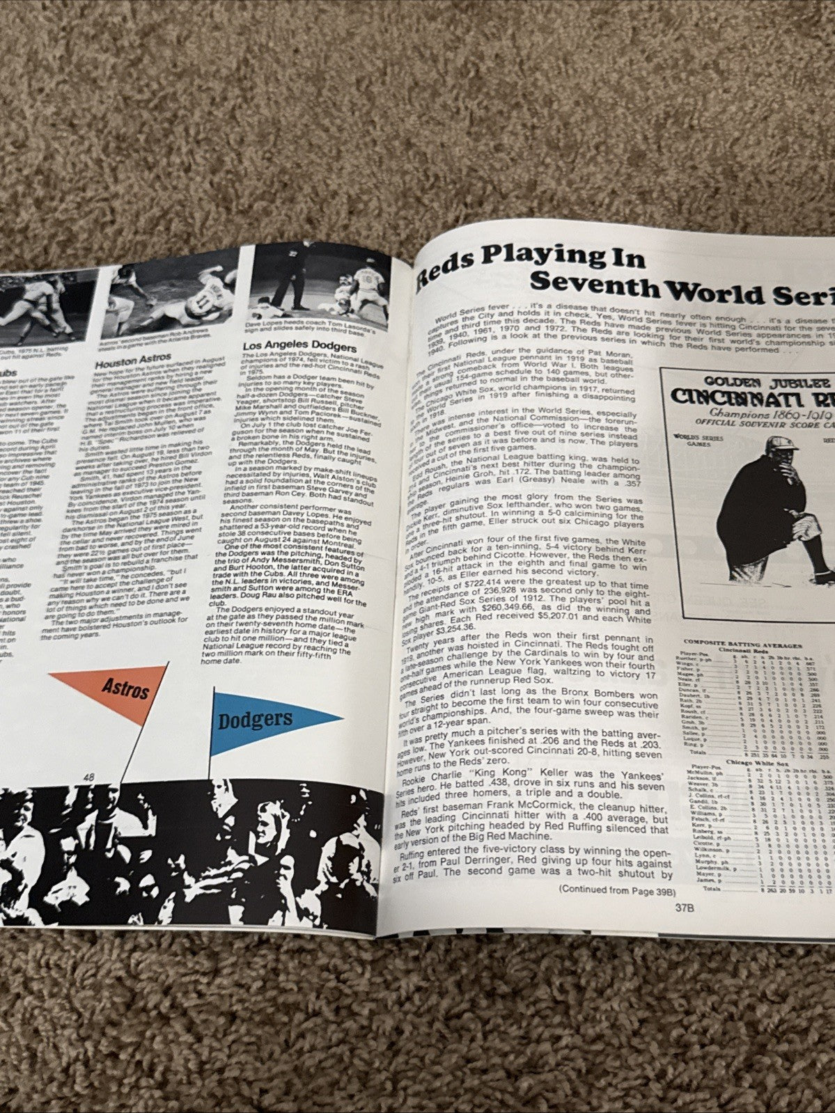 1975 World Series Official Program Reds Red Sox Leroy Neiman Cover Baseball MLB