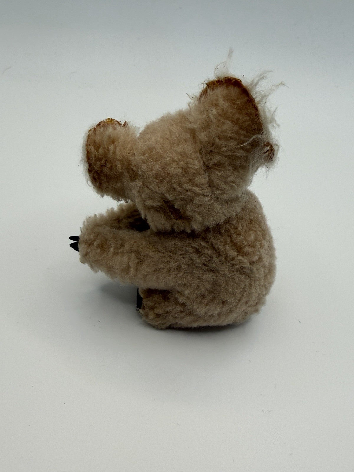 Vintage Josef Originals Japan Flocked Koala Bear Figurine & Squeeze-clip Koala