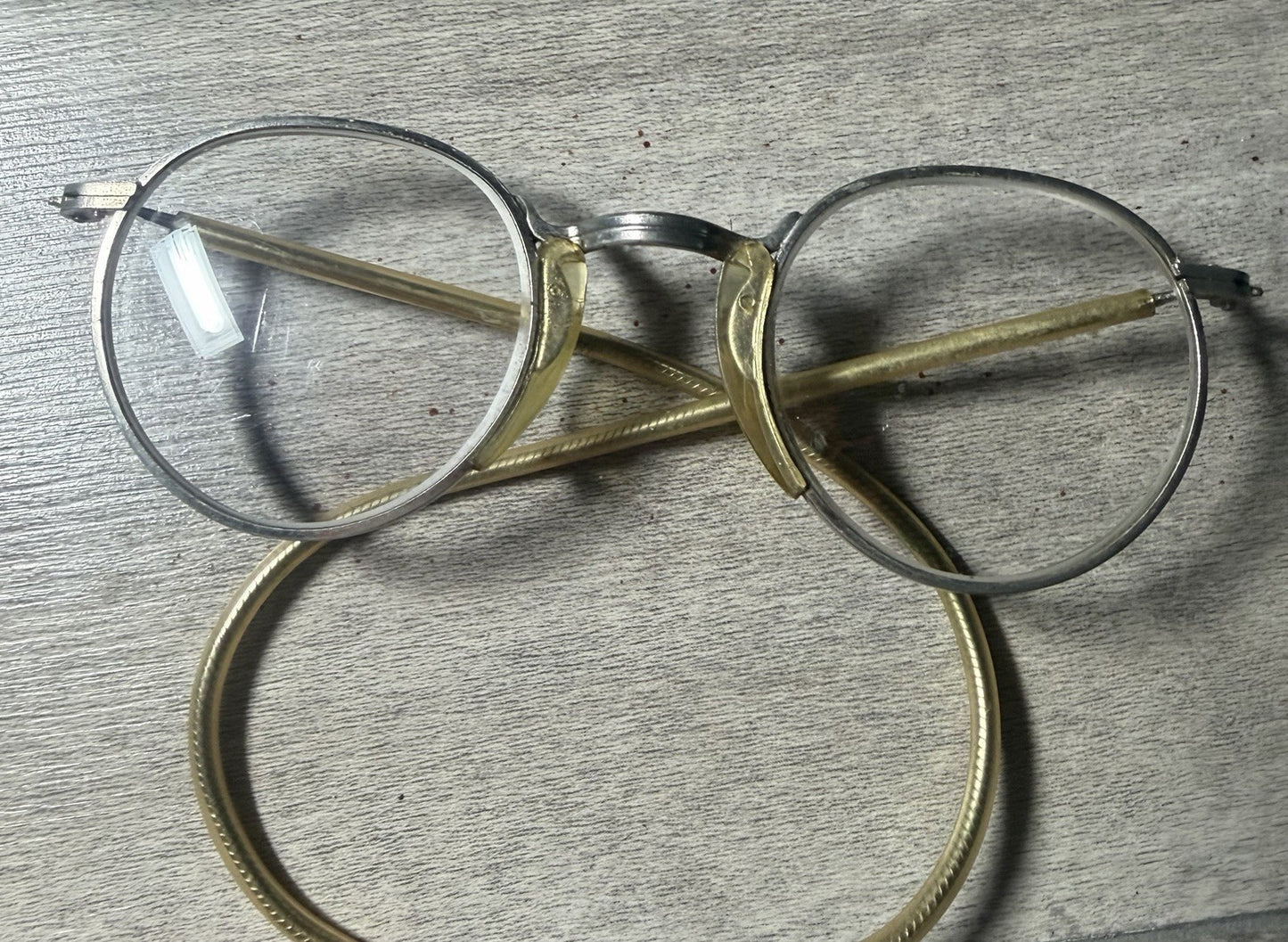 Vintage Cesco Steampunk Driving Glasses Gold Rim Old Frames