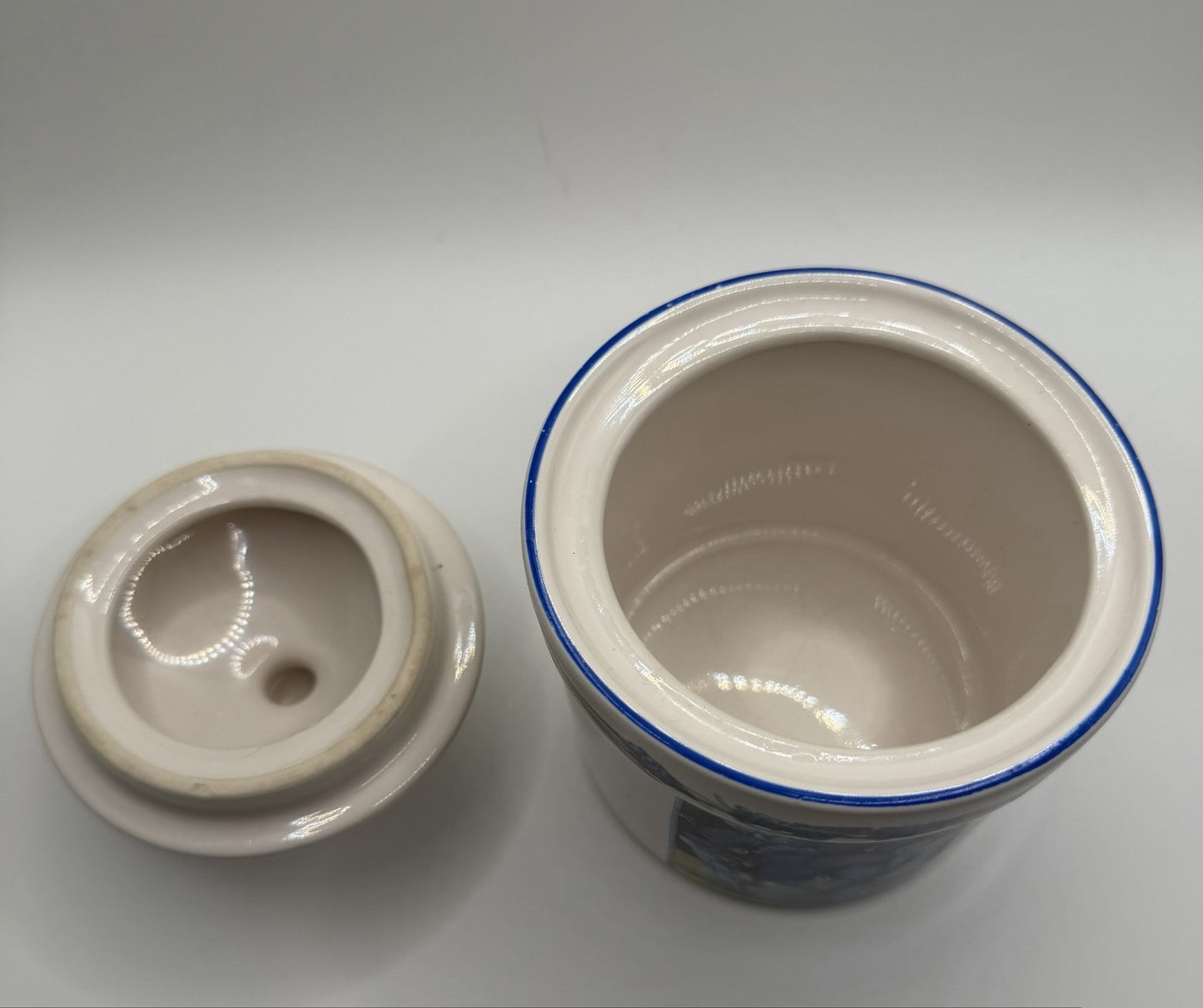 Marjolein Bastin Blue White Canister Jar Floral Kitchen Storage