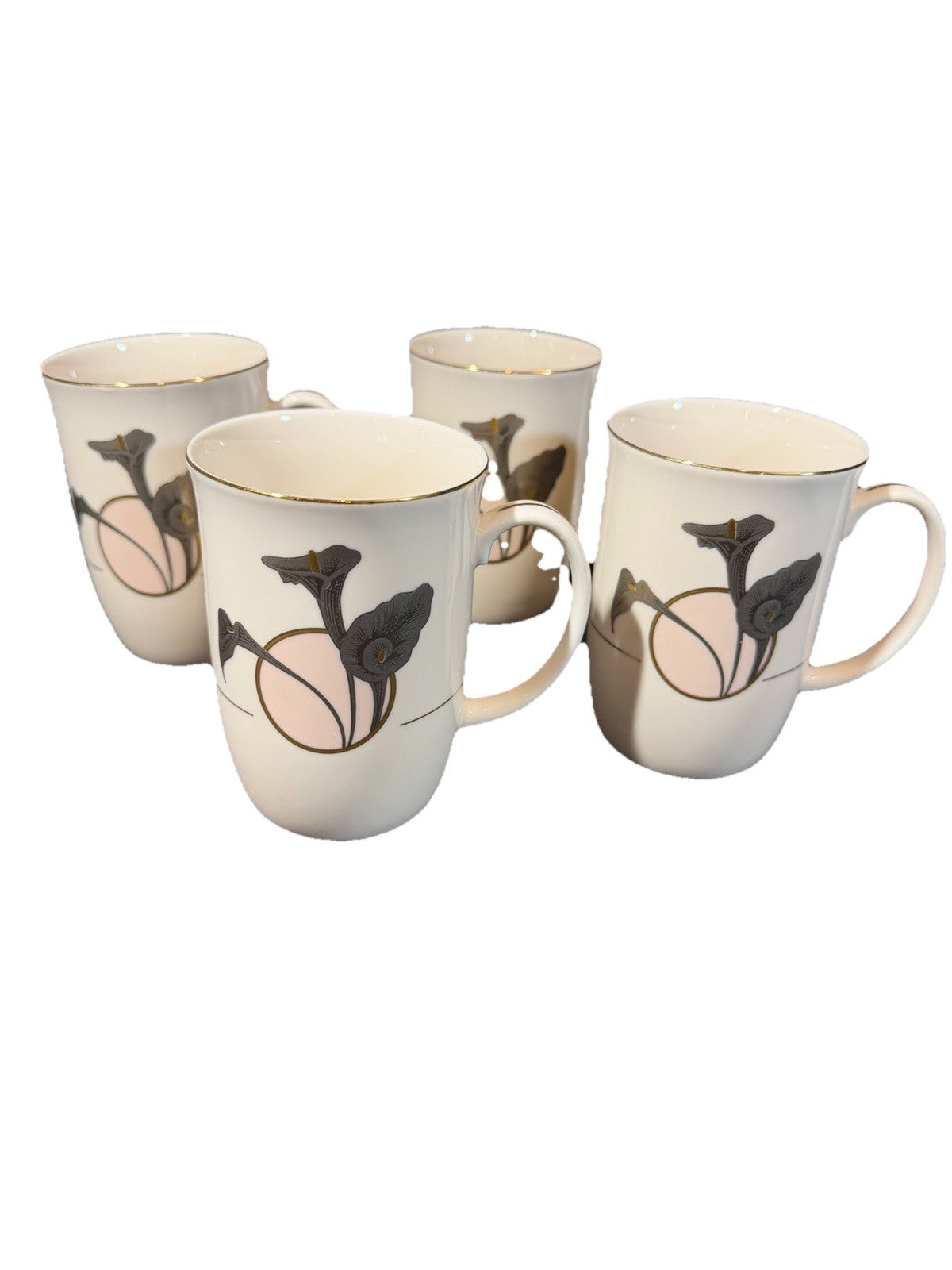 Otagiri Cala Lily Mugs Set of 4 Vintage Japan Curtis Swann
