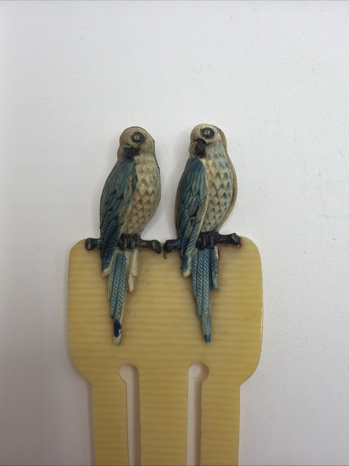 Vintage Celluloid Love Birds Bookmarks Hand Painted