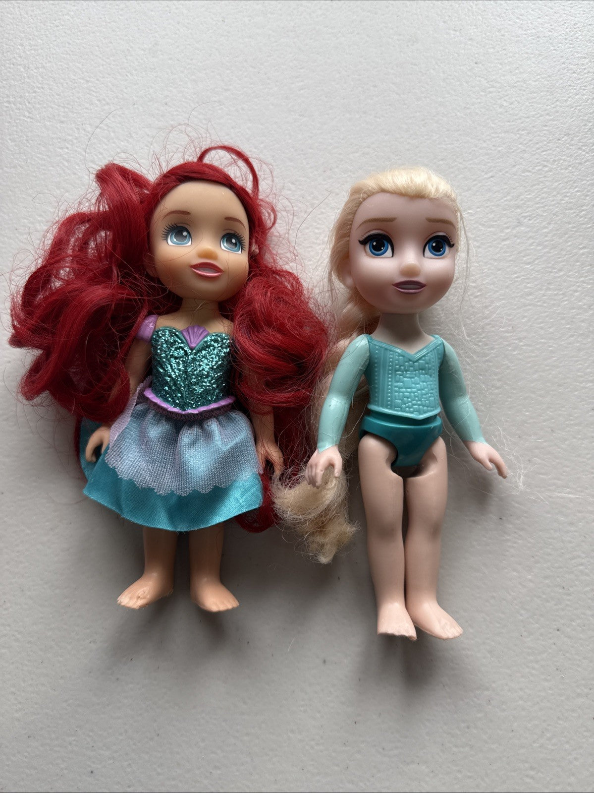 Disney Princess Petite - Elsa & Ariel - Lot Of 2 - 6 inch Dolls