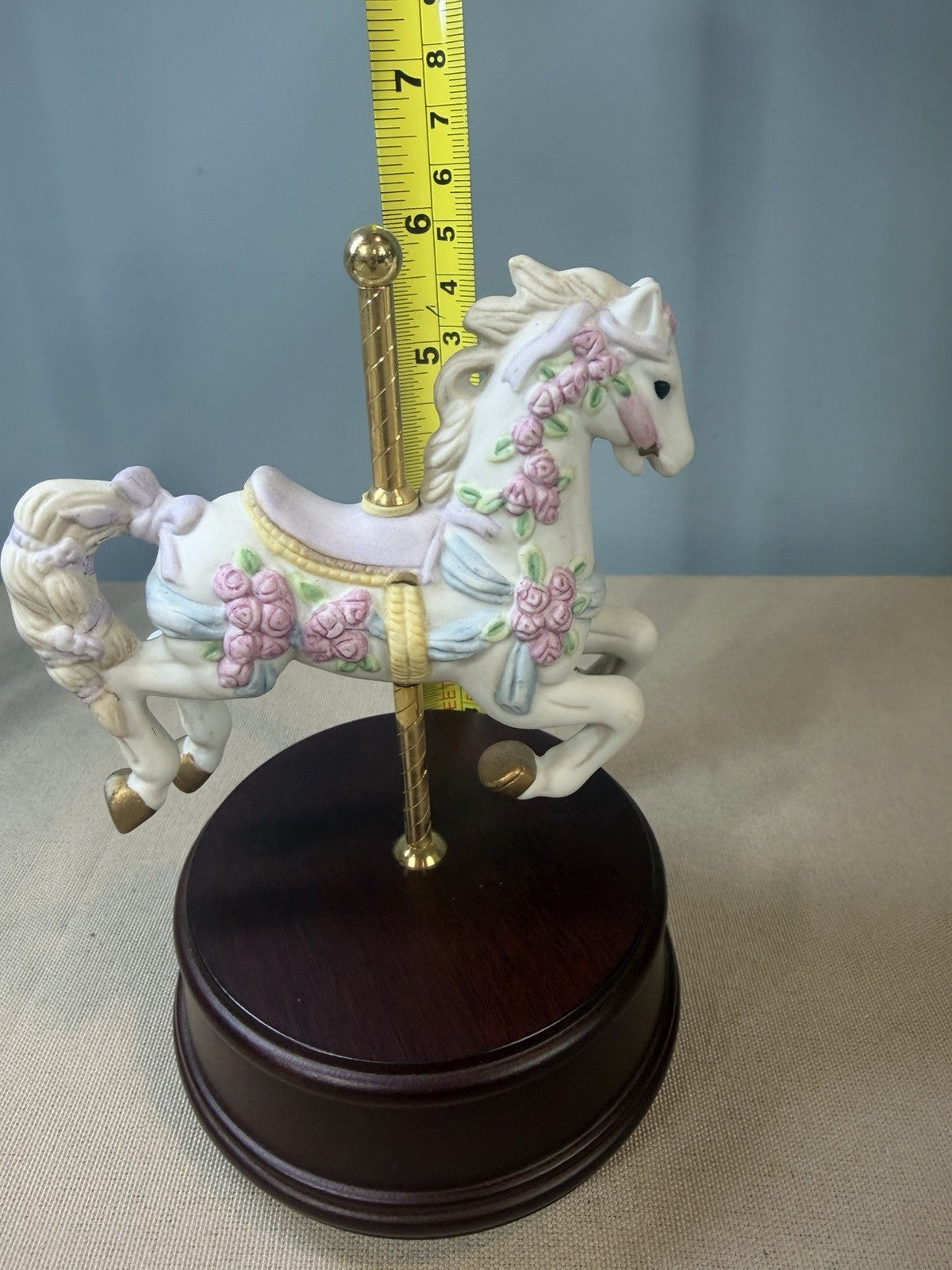 Vintage San Francisco Music Box Carousel Horse Somewhere Out There Porcelain VTG