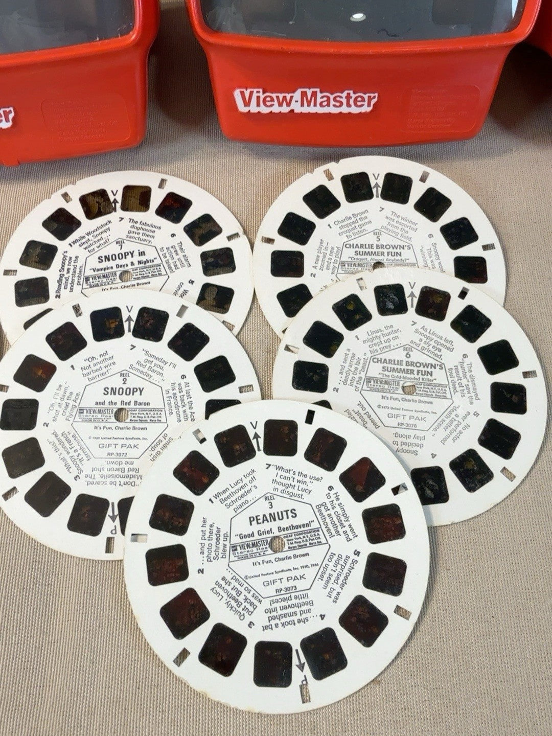 Vintage View Master Blue Collector’s Case 3 Red View Master 3D & 39 Reels