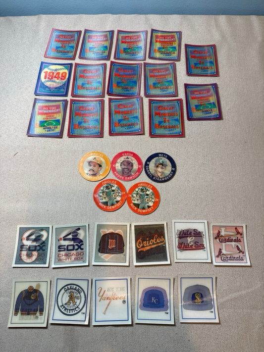 1988 MLB Baseball Sticker Lot 30 Logos Caps Stadiums Star Discs Vintage Sports