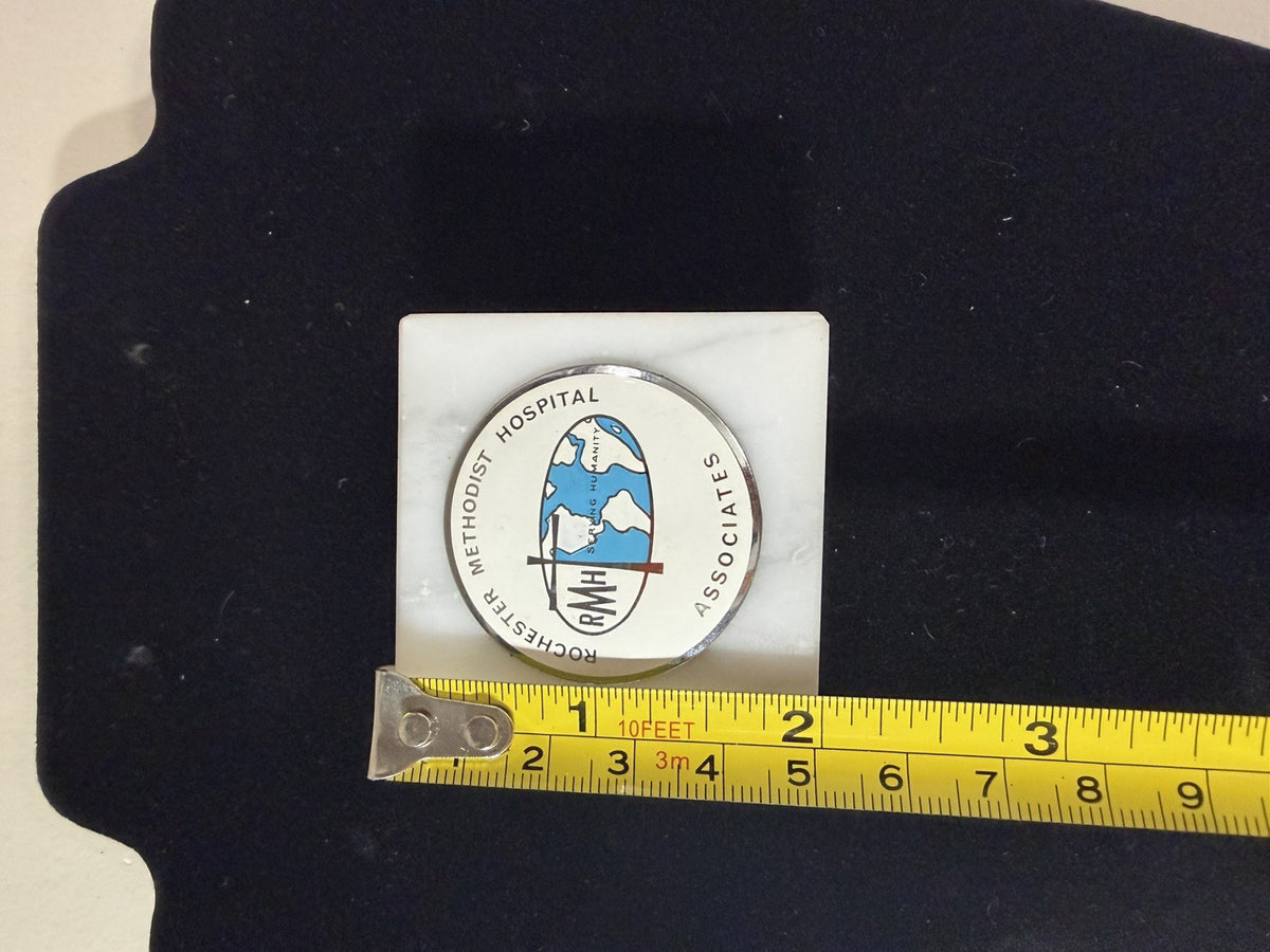 Vintage Rochester Methodist Hospital Paperweight RHM Associates Medical Desk Art