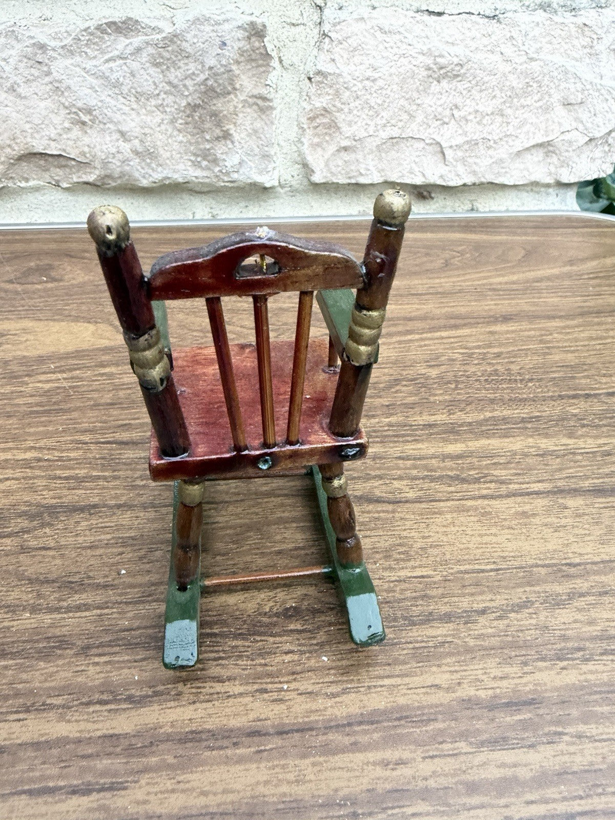 Vintage Dollhouse Rocking Chair Lot 3 Wooden Miniature Furniture 4"