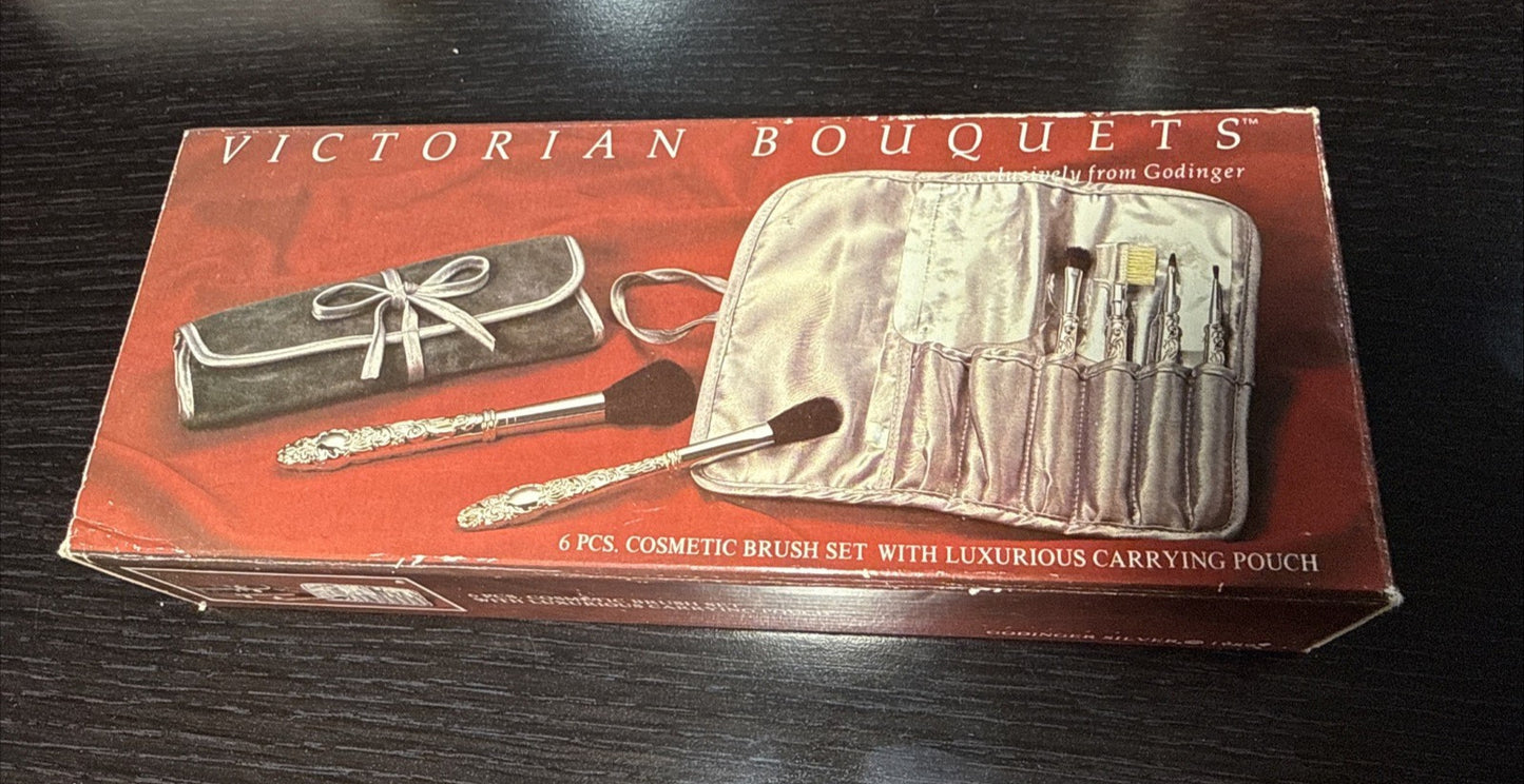 VINTAGE 1989 exclusive Godinger Silver BRUSH SET 6pc w/carrying pouch