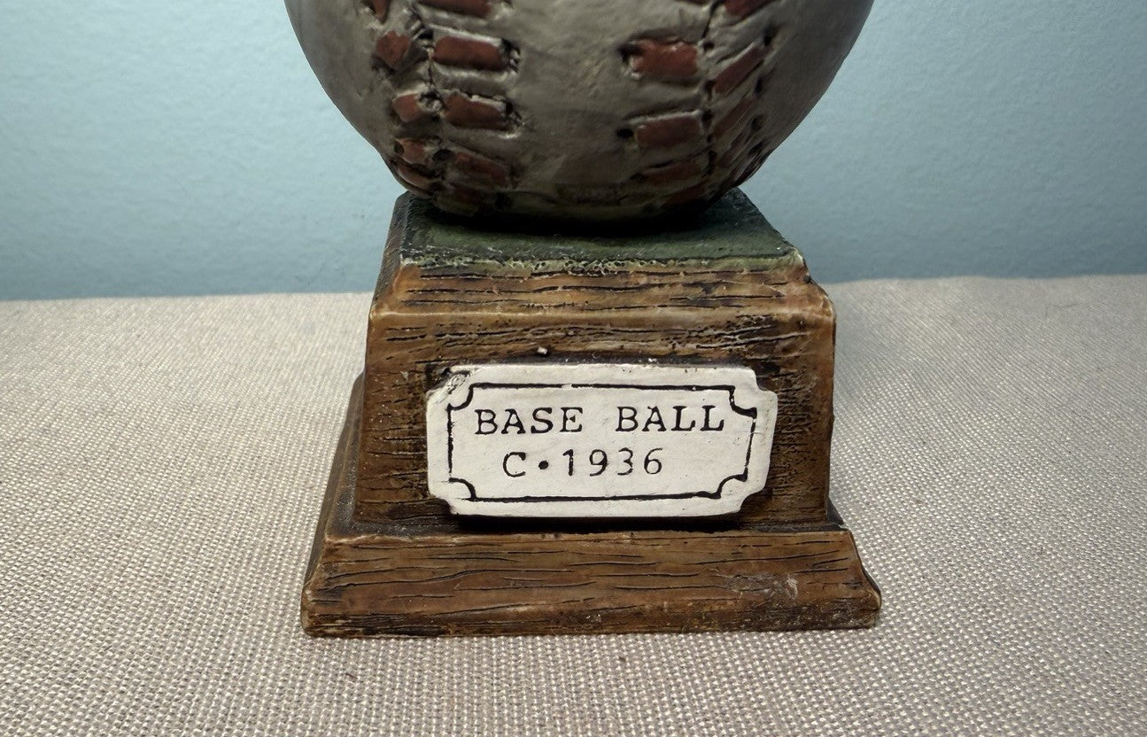 Vintage Commemorative Baseball Trophy Figurine Desk Display C 1936 Baseball