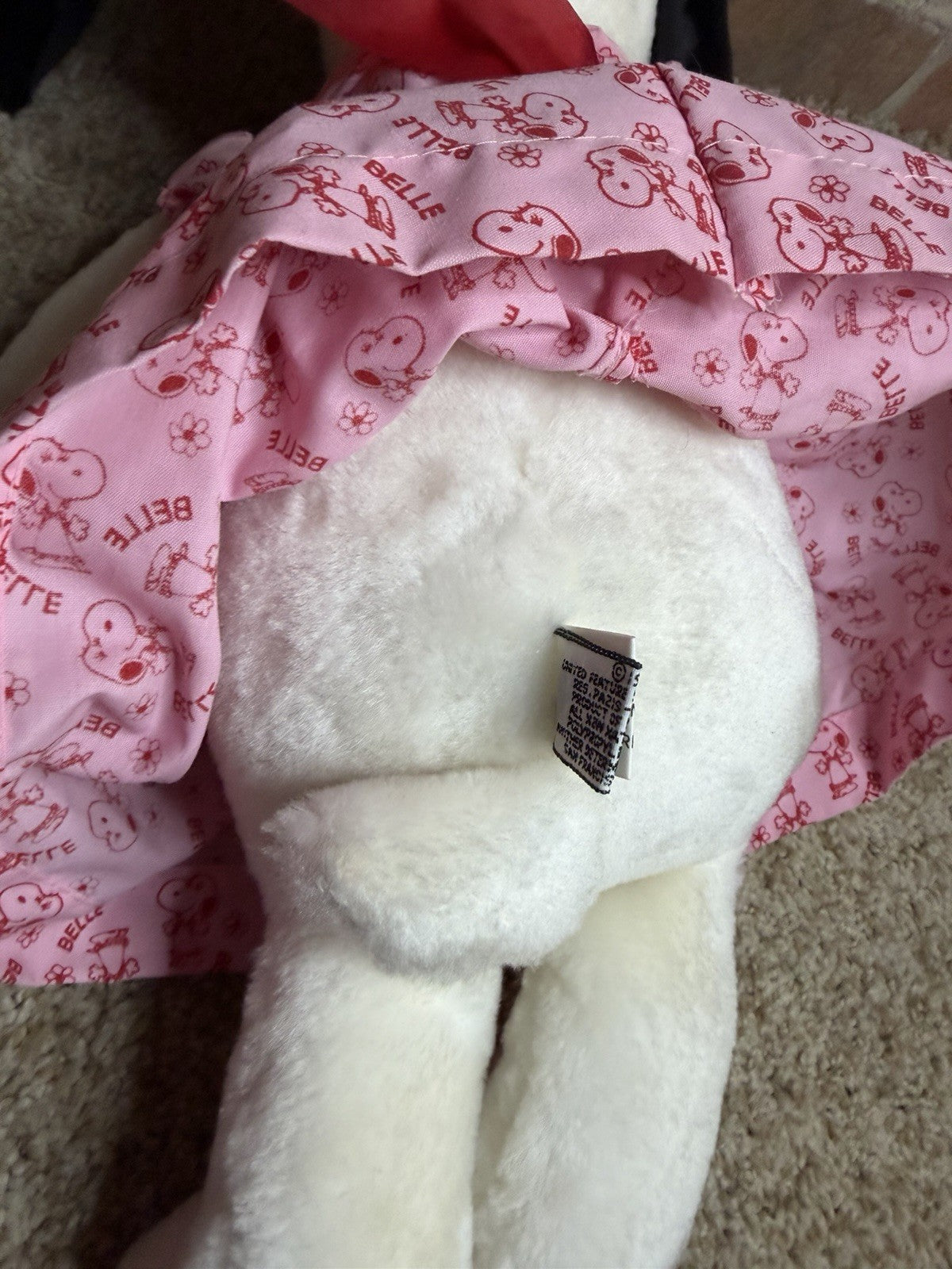 Vintage Peanuts Snoopy Belle Plush Lot Valentine Heart Easter Bunny 17"