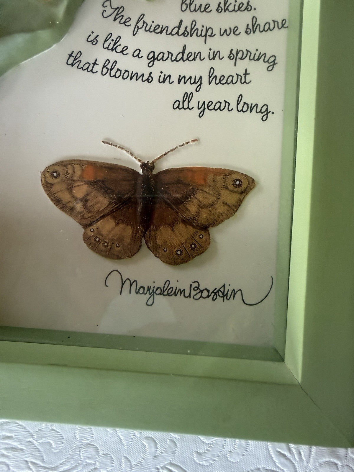 Vintage Hallmark Marjolein Bastin Friendship Art Nature Sketchbook Framed