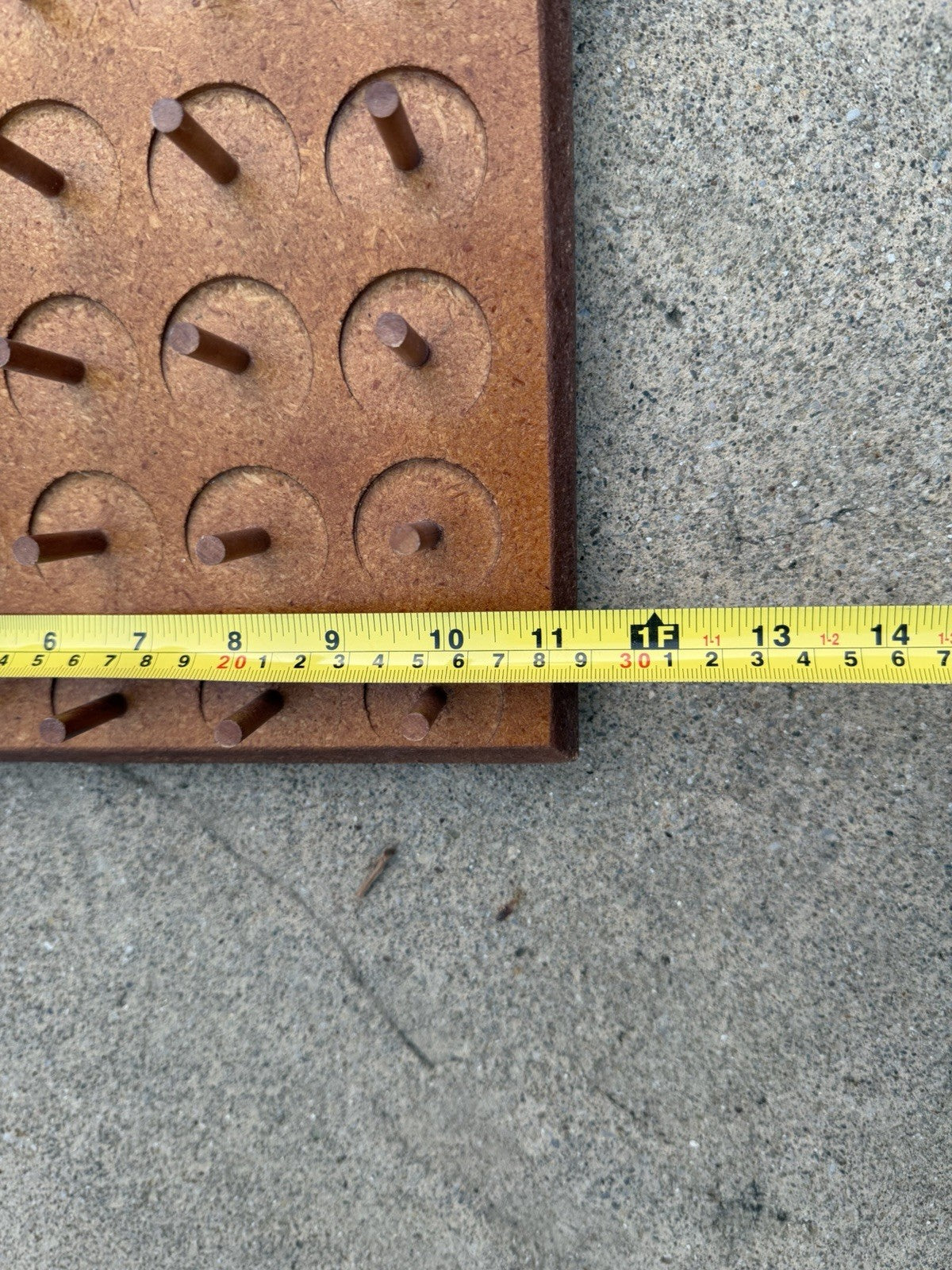 Vintage Wooden Peg Board Wall Mount 60 Spool Thread Rack Sewing Organizer Holder