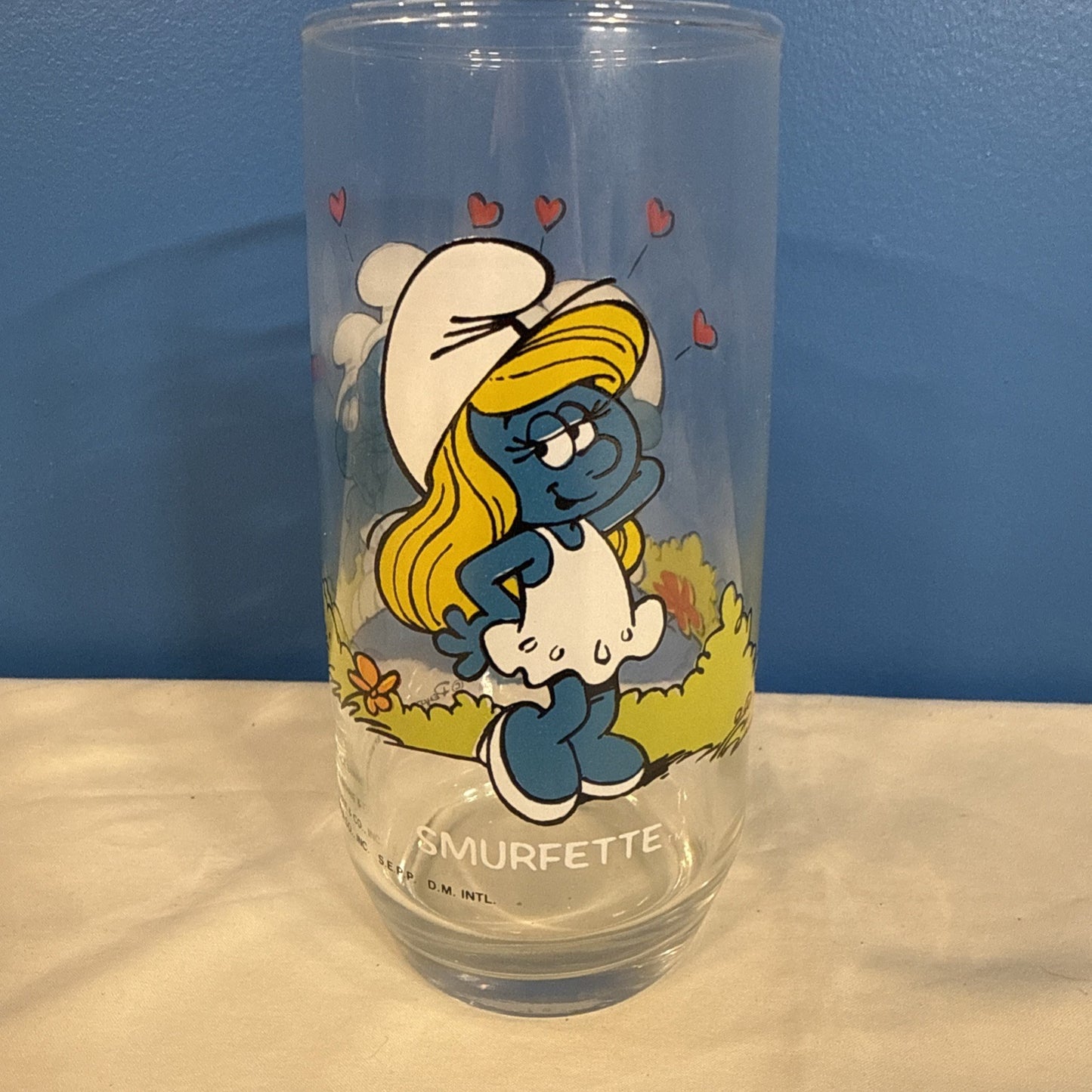 Vintage 1982 Smurfs Peyo Wallace Berrie Collectible Drinking Glasses Set of 7
