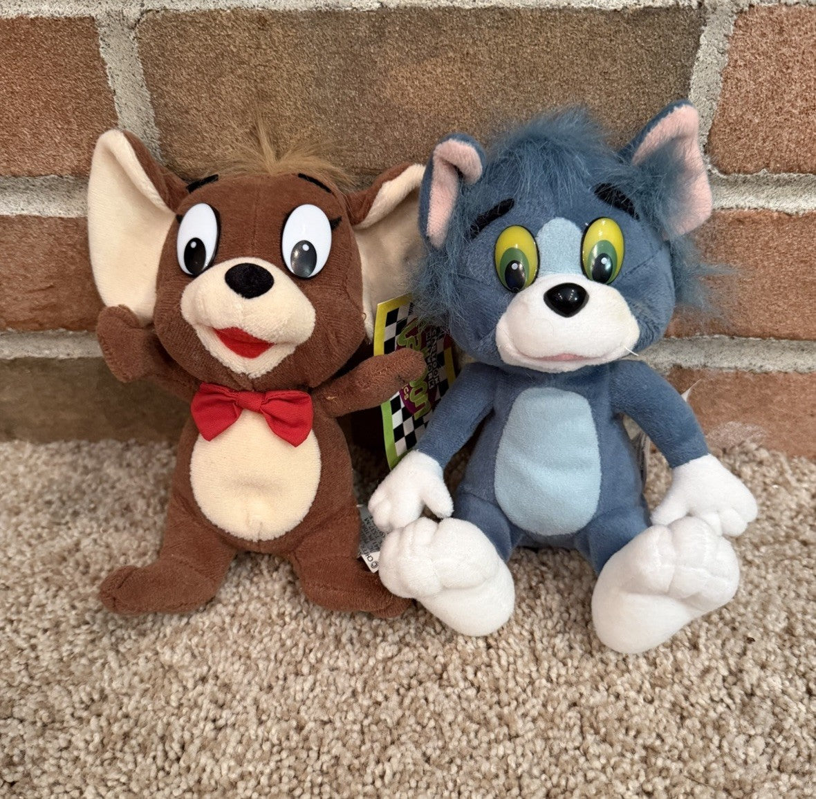 Vintage 1998 Tom Jerry Plush Set Cartoon Network Stuffed Animals Cat Mouse Pair