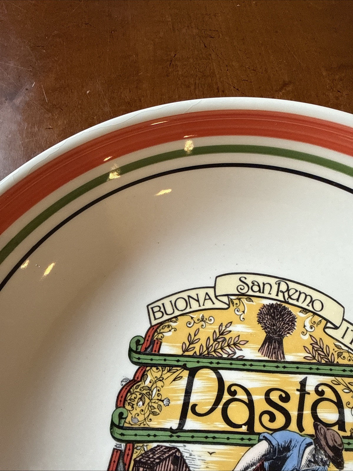 Vintage Buona San Remo Italia Pasta Serving Bowl Made In Italy Himark