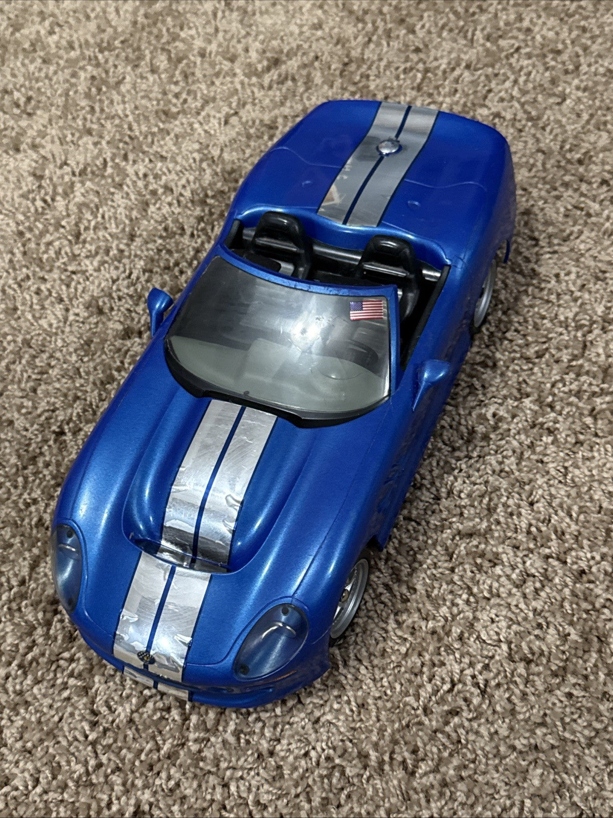 2001 New Ray Shelby Series 1 Diecast Sports Car Blue 132 Scale