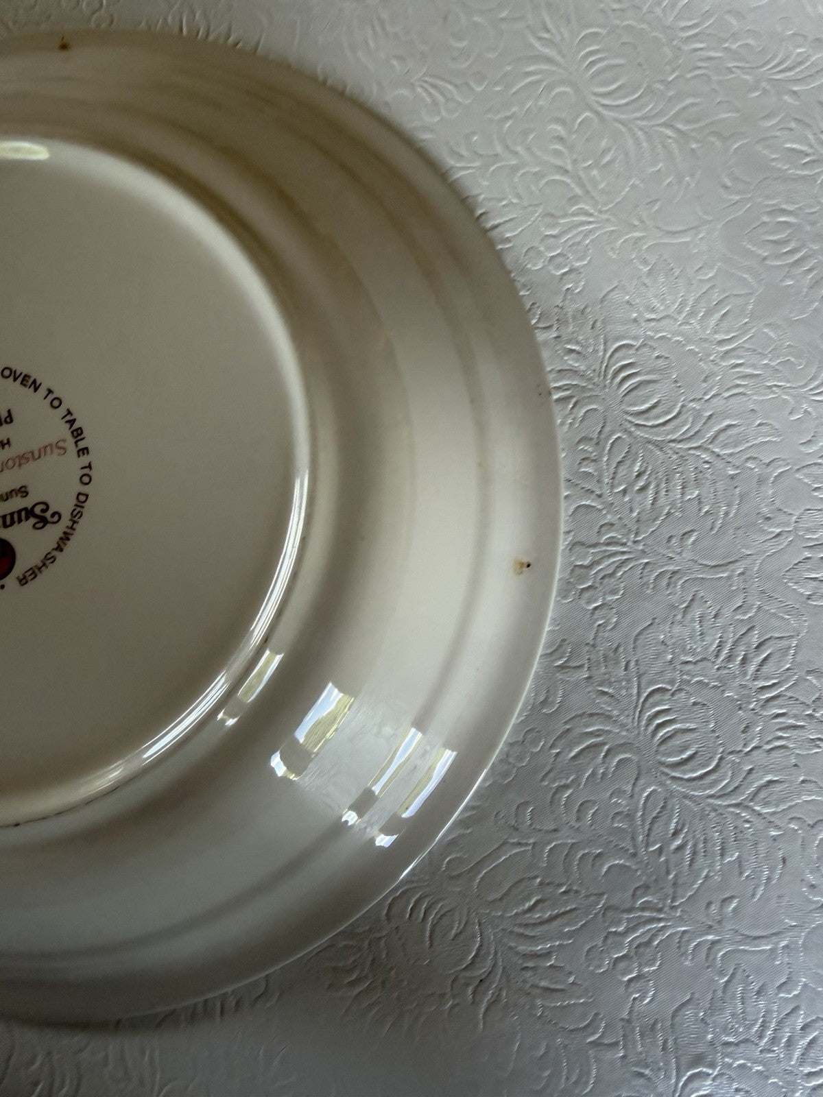 Vintage Sunnycraft Sunstone Apple Pie Recipe Plate 11" Ceramic Baker