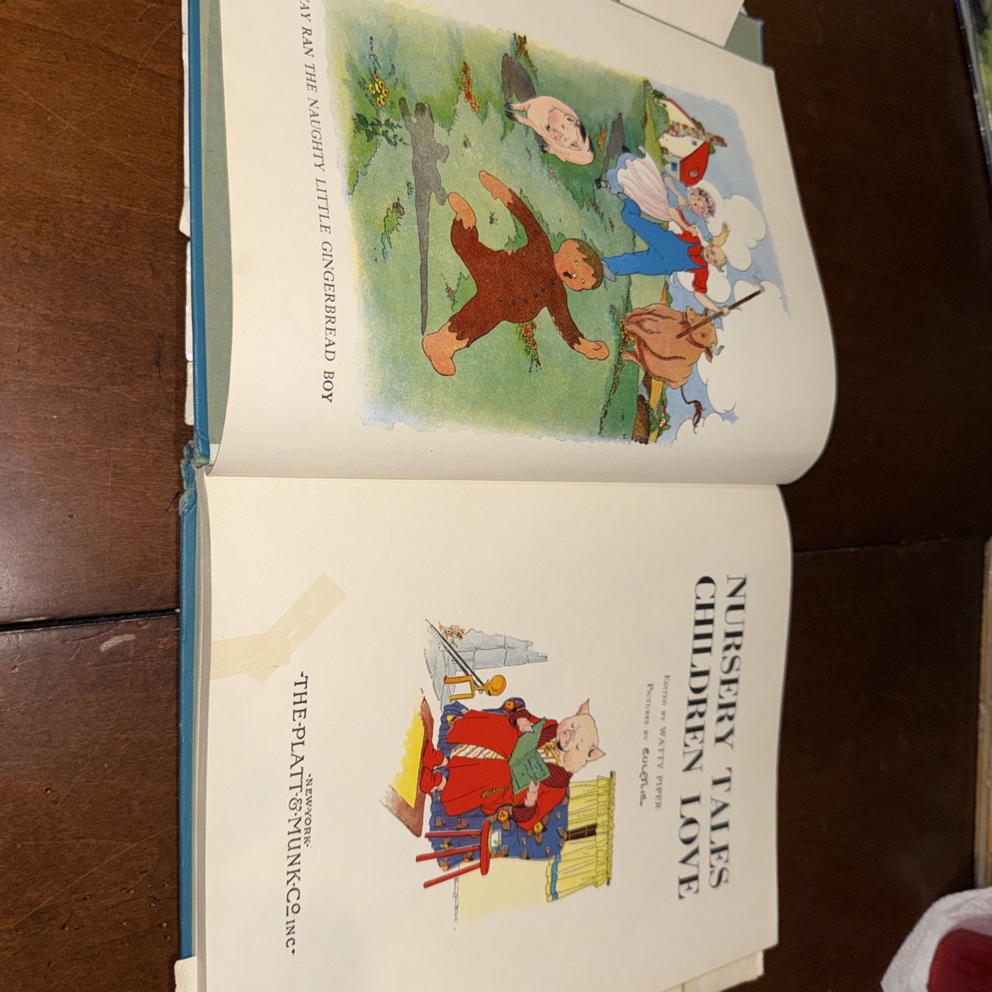 Nursery Tales Children Love 1933 Platt & Munk Vintage Picture Book - Poor Cover