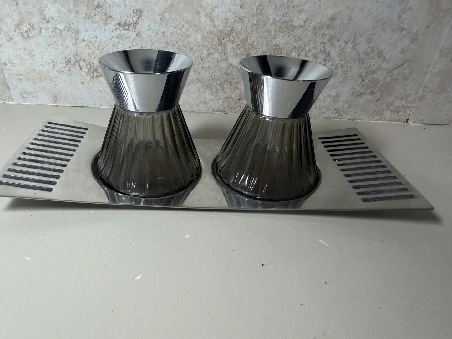 Vintage Viking Salt Pepper Shakers Set Black West Germany Box Mid Century MCM