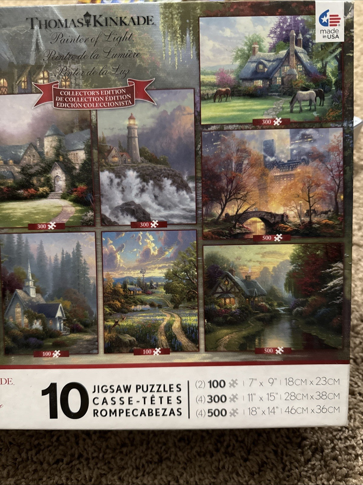 Ceaco Thomas Kinkade Collectors Edition 10 Jigsaw Puzzles One Box 3801-10 Art