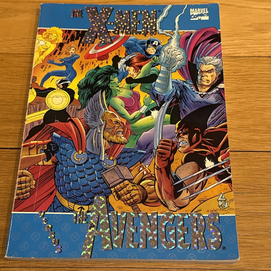 X Men vs The Avengers 1993 Marvel 1st Printing Prism Cover Graphic Novel