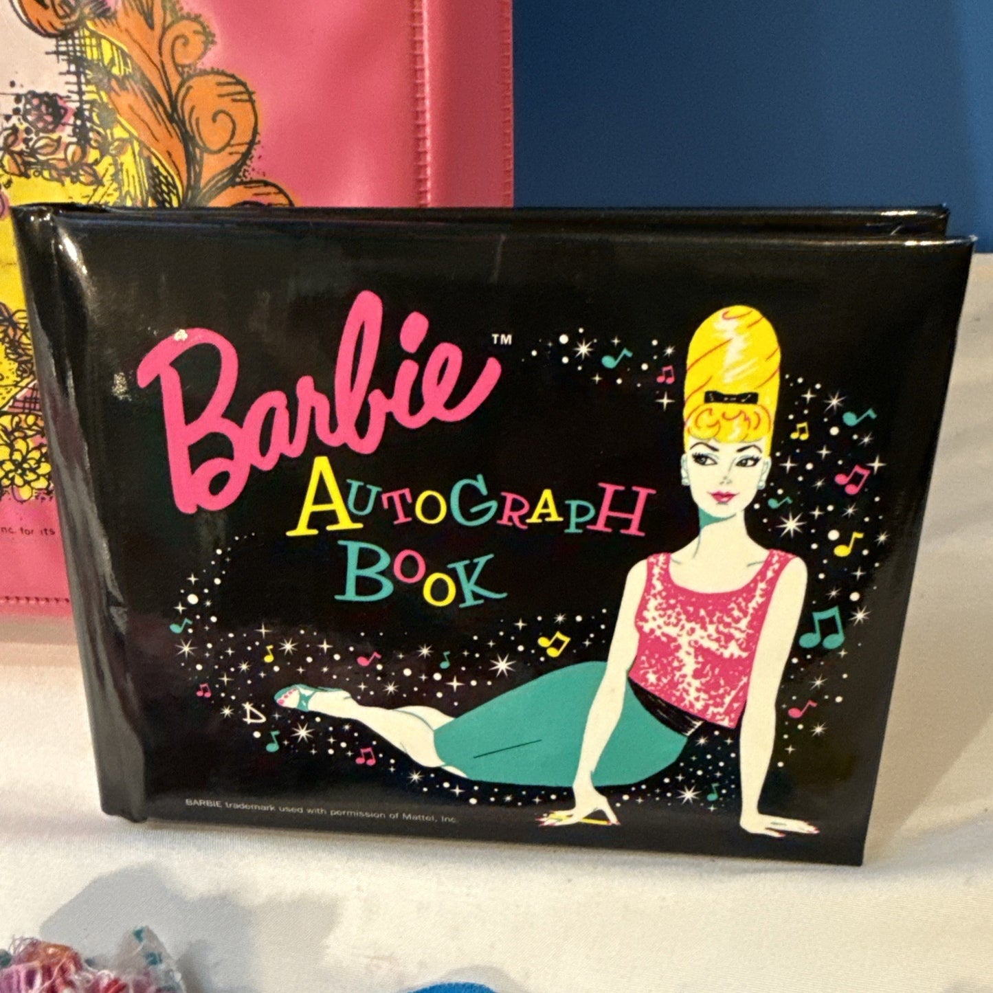 Vintage Barbie Doll Case (1968) with Clothes Accessories & Autograph Book (1996)