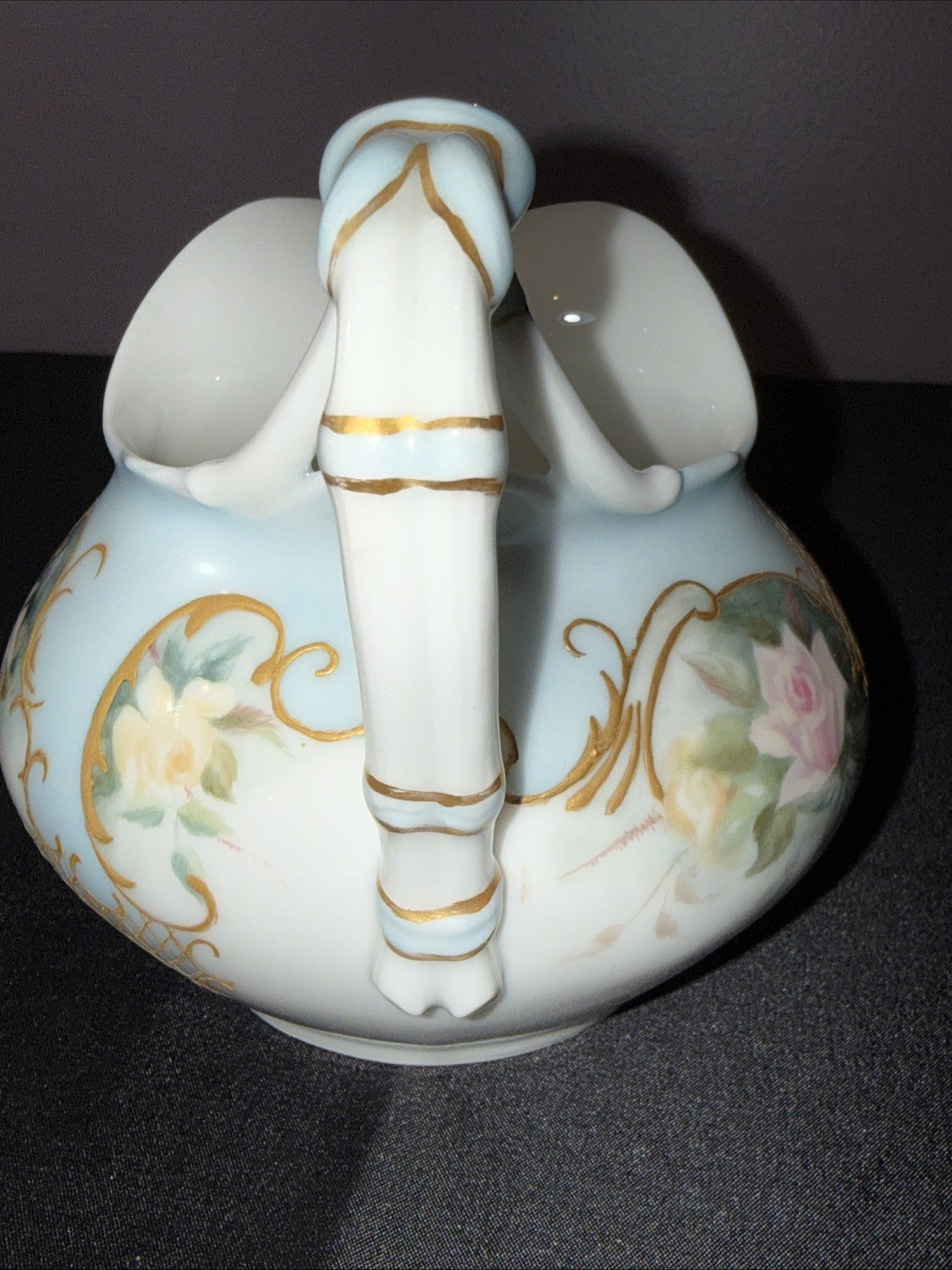 Antique Jean Pouyat Limoges France Hand Painted Creamer & Sugar Bowl Set Elegant