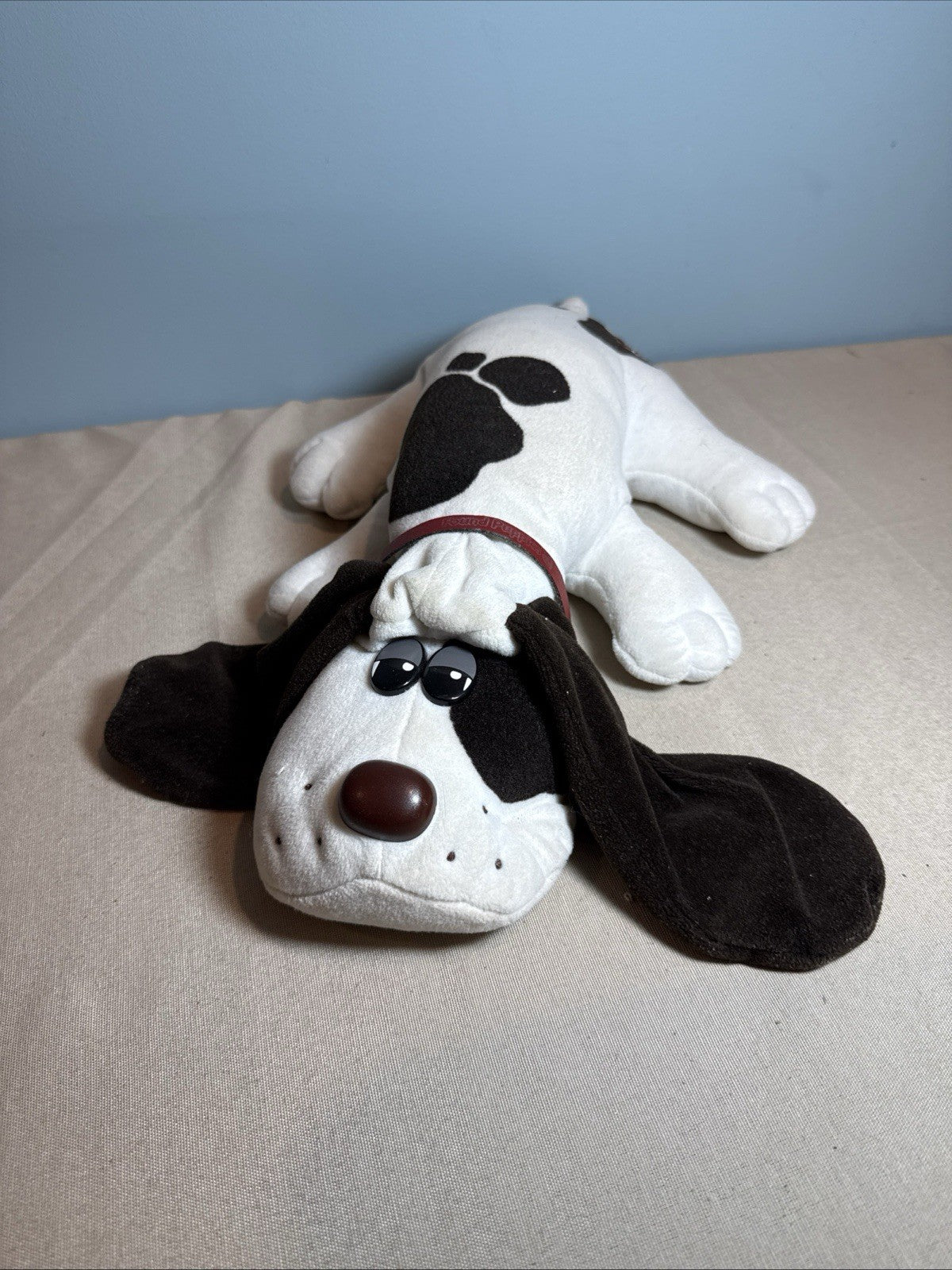 Vintage 1985 Tonka Pound Puppies White Brown 17 Inch Plush Stuffed Dog Toy Puppy