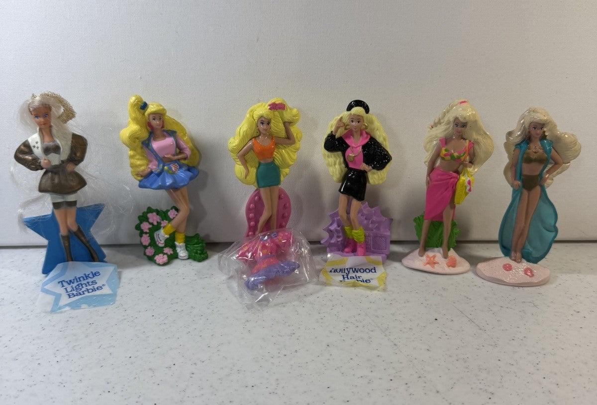 Vintage Barbie PVC Figure 1990s Hollywood Hair Twinkle Lights Lot of 6 Figures