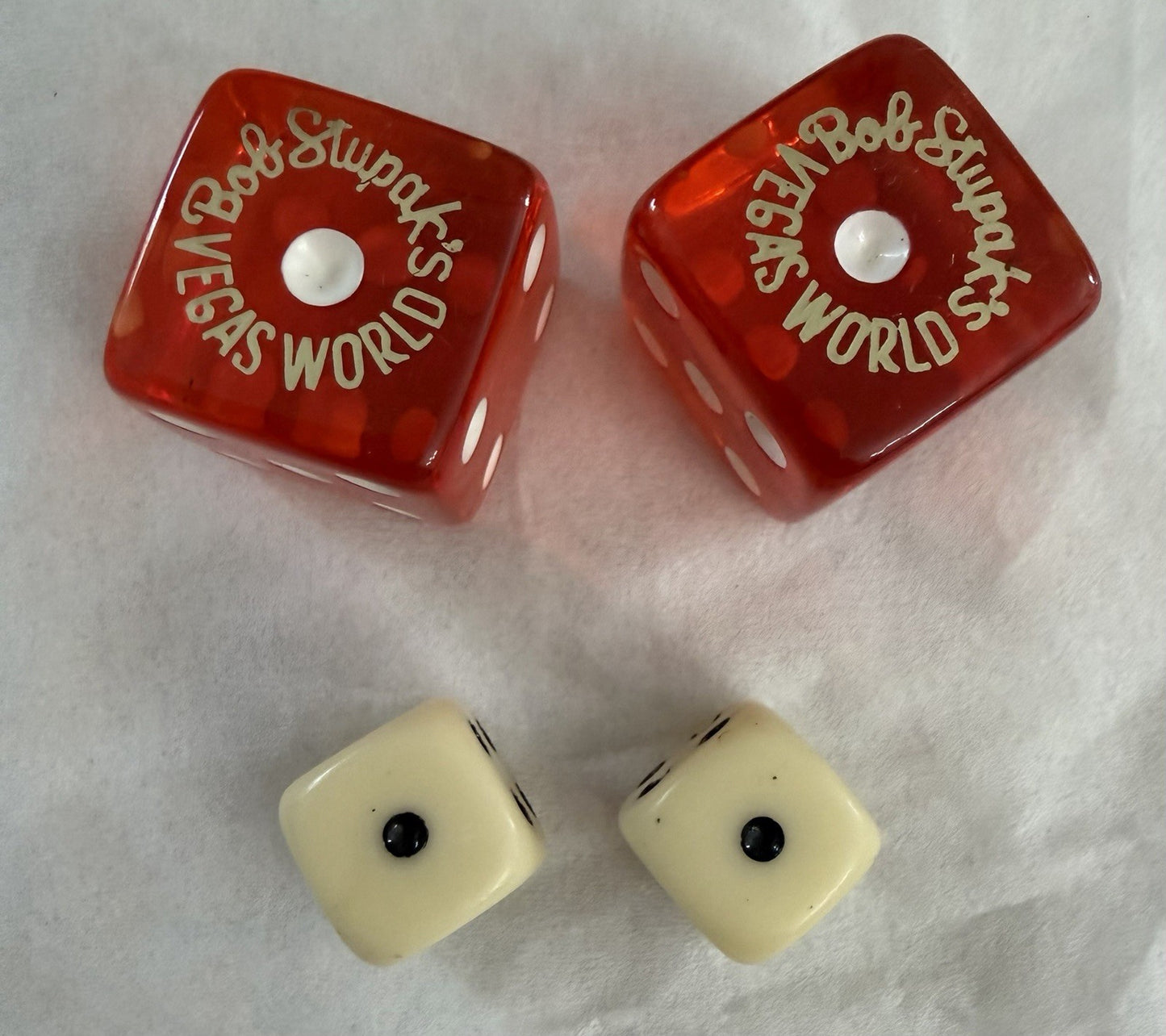 Vintage Bob Stupak’s Vegas World Casino Dice Lot, Las Vegas Nevada, + Mini Dice