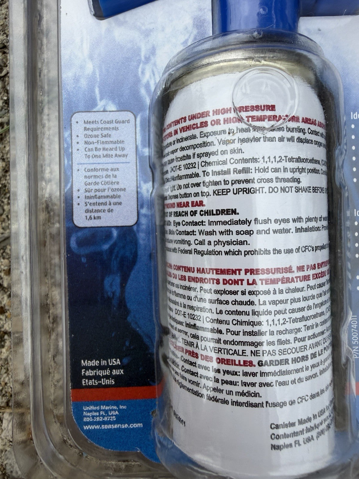 SeaSense Marine Sport Hiking Air Horn 1.4 Oz Emergency Signal New