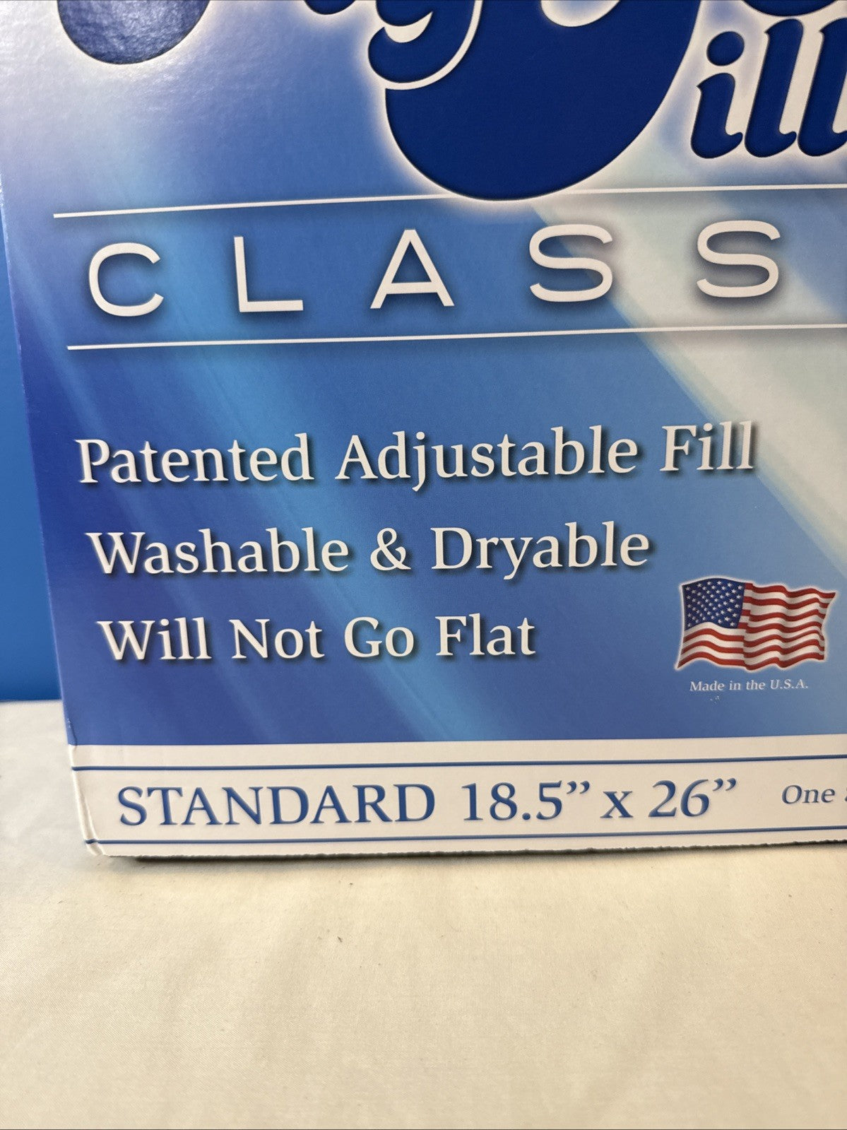 MyPillow Classic Bed Pillow White Adjustable Fill Washable Dryable 18.5x26 New
