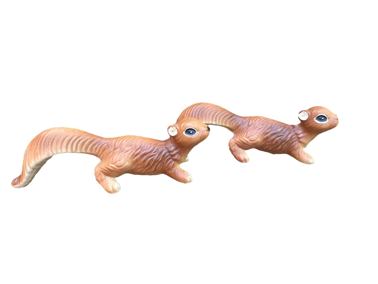 Vintage Ceramic Squirrel Wall Climber Figurines Hand Painted Pair