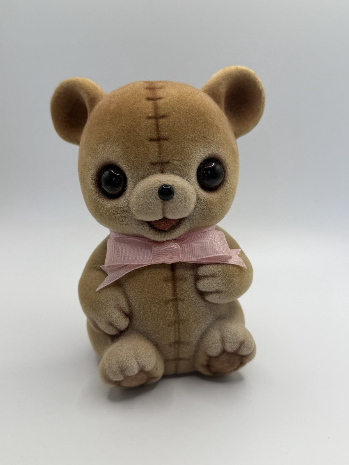 Vintage Possible Dreams Dept 56 Flocked Teddy Bear Coin Bank Figurine Lot of 2