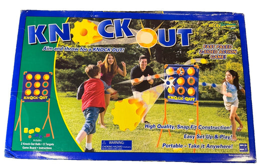 Vintage 2005 Fundex Knock Out Action Game 2 Sided Portable Kids Family Board Gam