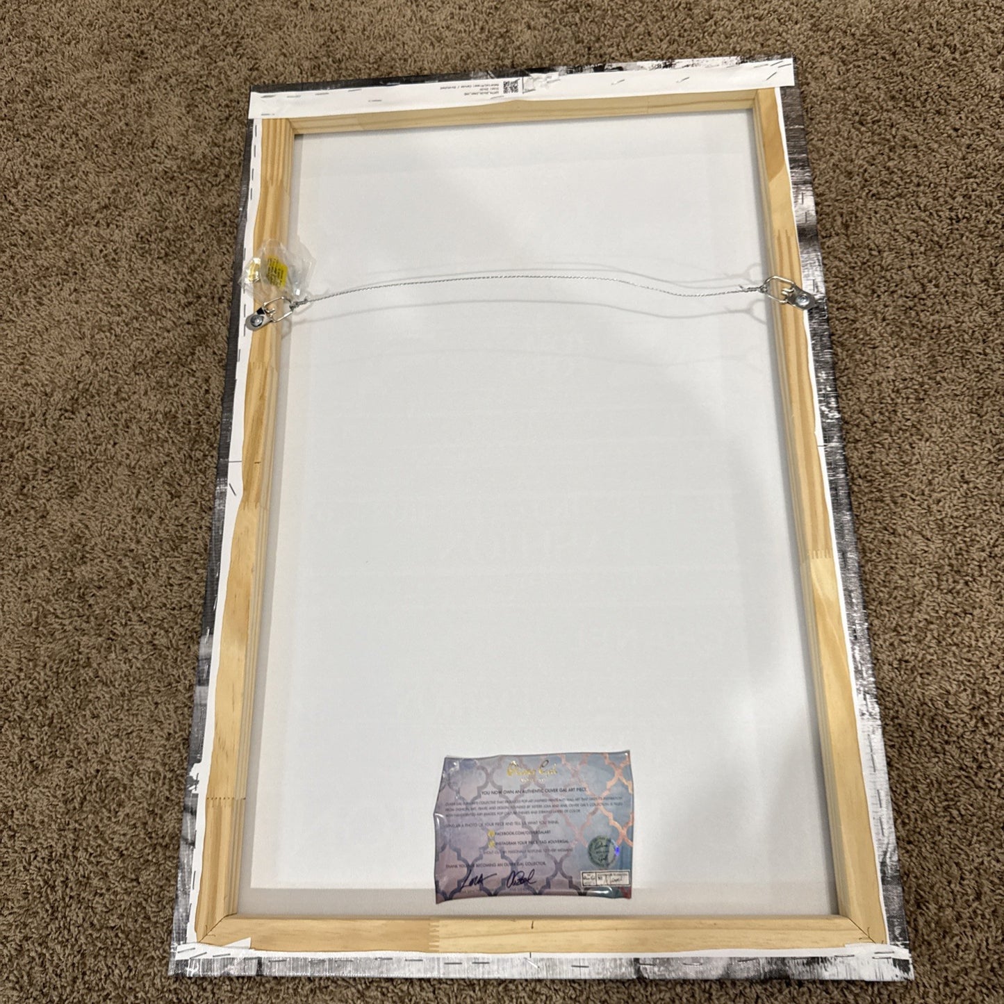 Oliver Gal "Clear Fashion Thoughts Night" Canvas Wall Art 30x20 COA Signed