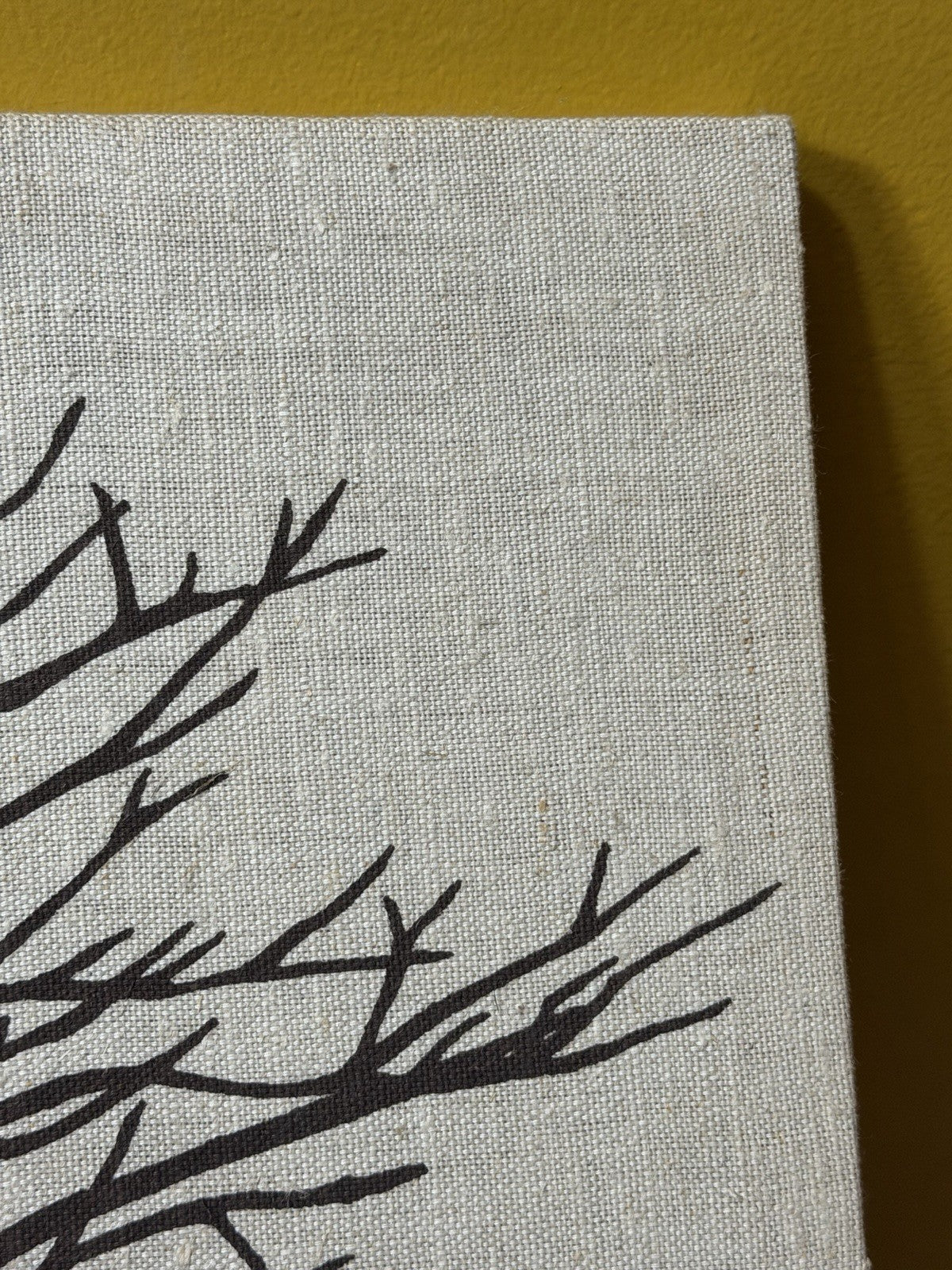 Vintage Marushka Bare Tree Canvas Wall Art Screen Print 1977 Signed USA MCM Art
