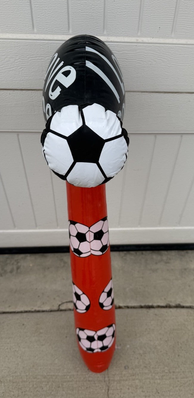 Inflatable Soccer Hammer Squeaker Blow Up Toy 33 Inch Red Novelty Party Favor