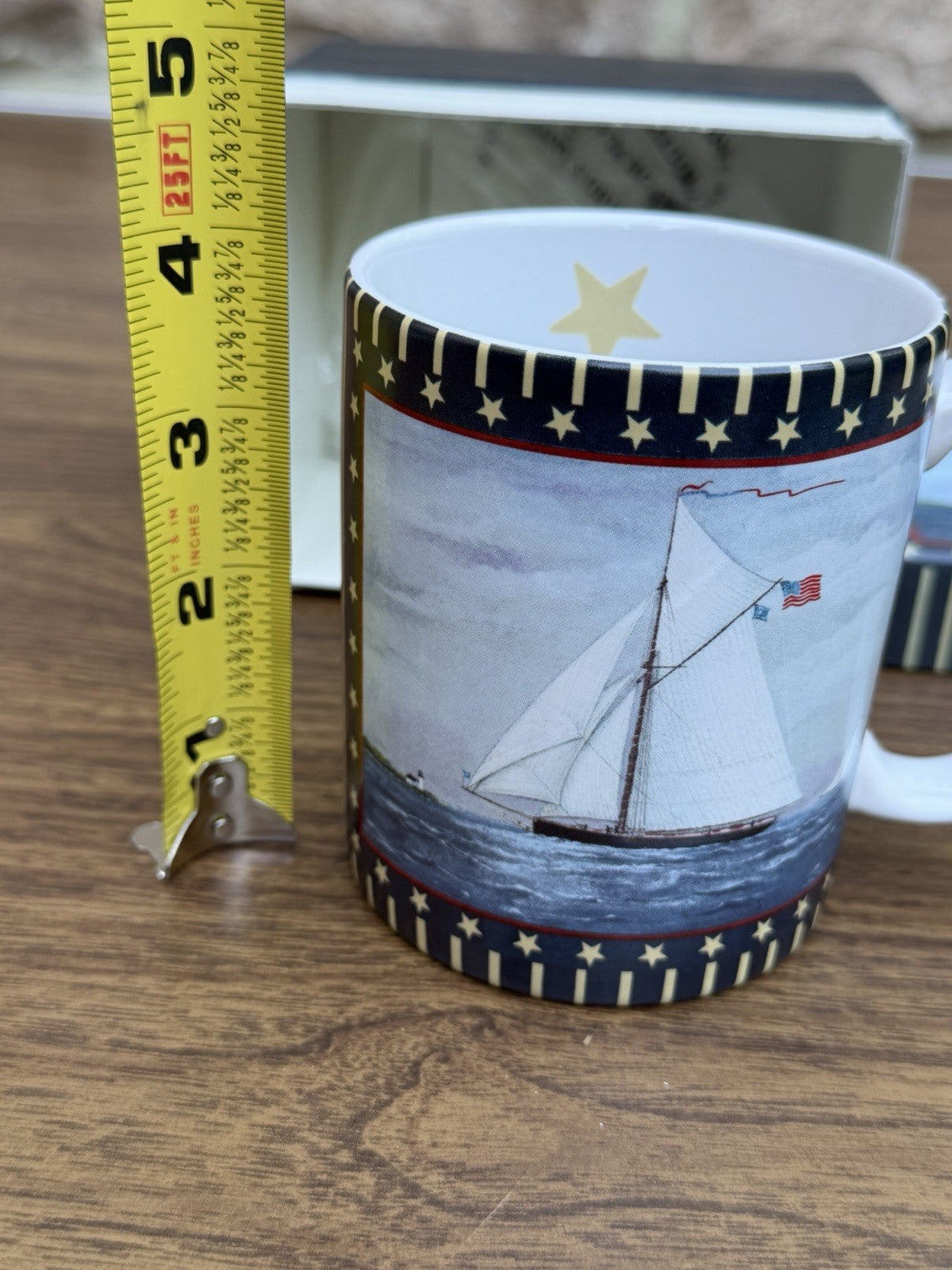 Lang Ellen Stouffer Set Sail Ceramic Mug Boxed Nautical Coffee Cup 2005 New