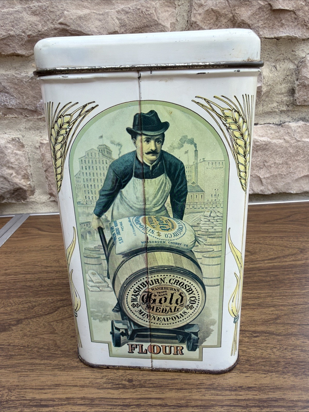 Vintage Washburn Crosby Flour Tin Gold Medal Canister Collectible
