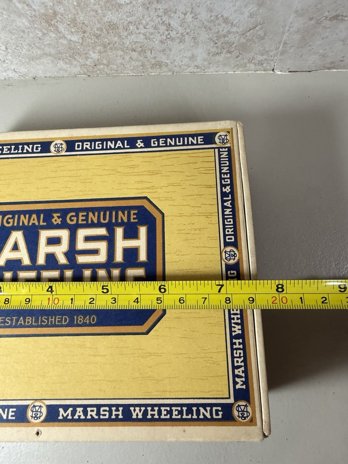 Vintage Marsh Wheeling Cigar Box 1932 West Virginia 8 Cent Tax Stamp Empty
