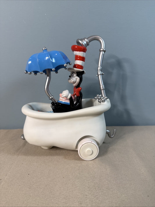 Vintage 2002 ERTL Dr Seuss Cat in the Hat Bathtub Pull Toy Motion Mobile