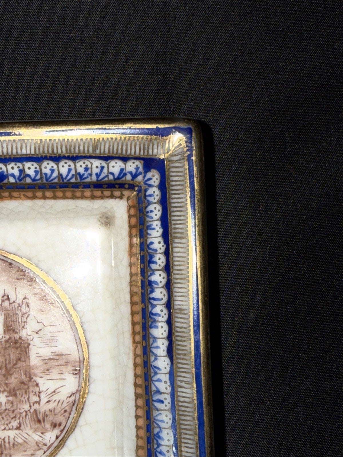 JUMC Vista Alegre Porcelain Set If 2 Hand Painted Square Dishes 7x7, 4x4