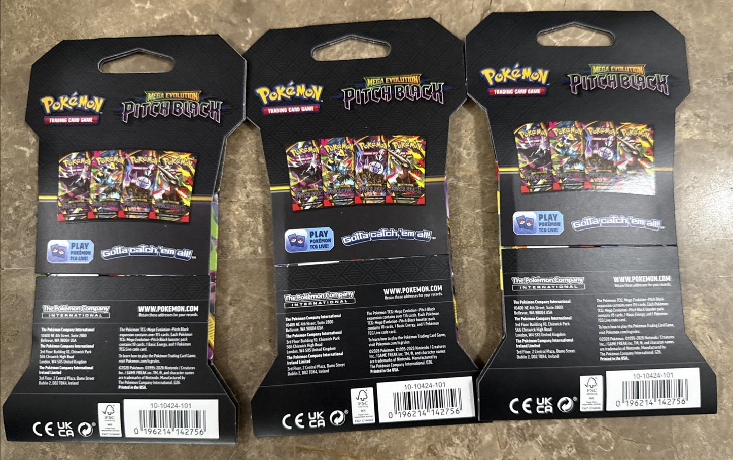 Pokemon Mega Evolution Pitch Black Lot Of 6 Pack/Sets -See Photos & Description