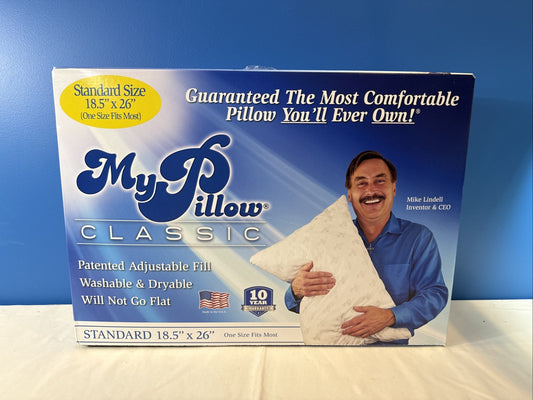 MyPillow Classic Bed Pillow White Adjustable Fill Washable Dryable 18.5x26 New