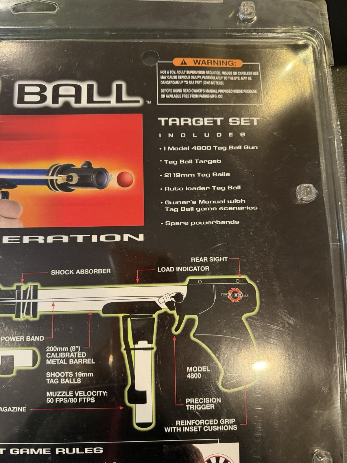 Vintage Parris Tag Ball Target Set Model 4800 Indoor Outdoor Shooting Game Toy