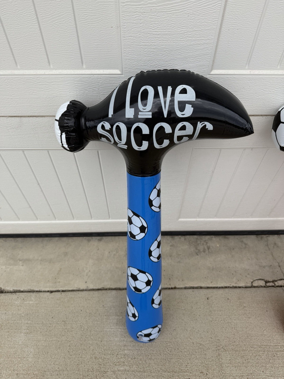 Inflatable Blue Soccer Hammer Squeaker Blow Up Toy 32" Novelty Party Favor