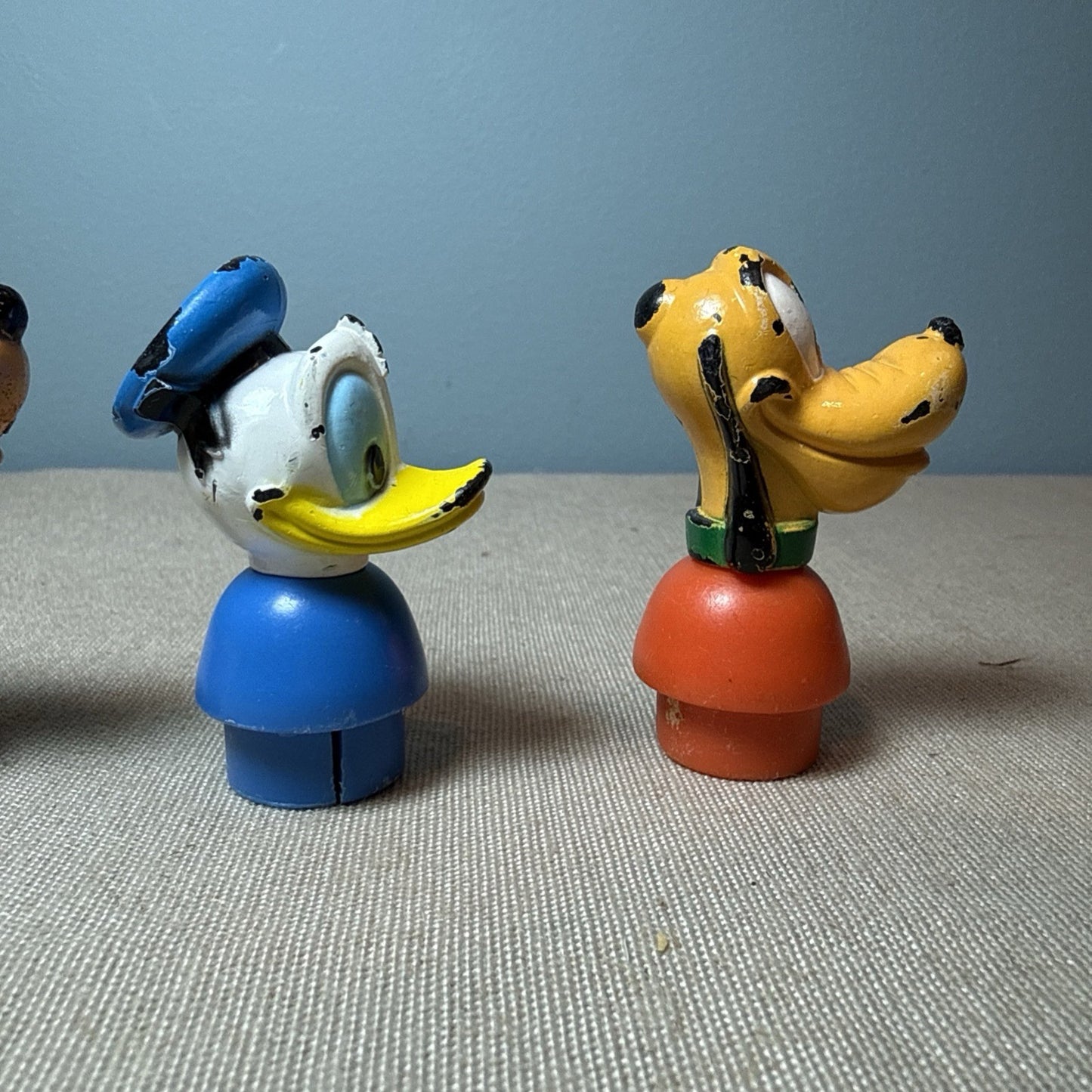 Vintage ILLCO Disney Little People Mickey Pluto Donald Lot