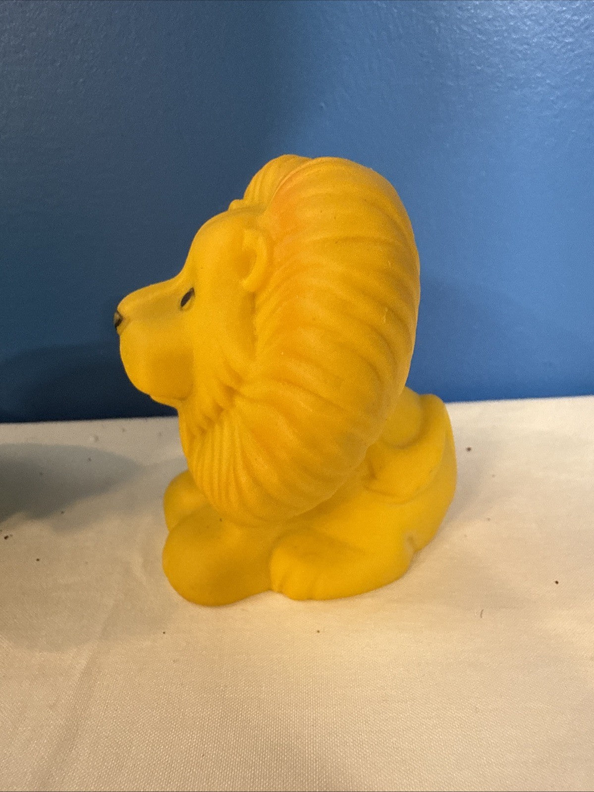 Vintage 1979 Baby Squeaky Toys Lot 3 Yellow Lion Green Elephant Red Fish 3-4in